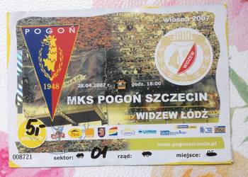 ( 1172. ) Bilet Pogoni Szczecin 2007 R.