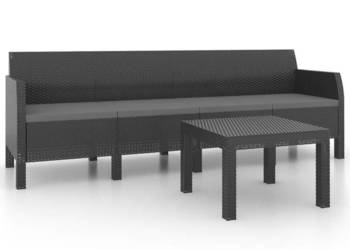2-cz. zestaw wypoczynkowy poduszki rattan PP antracyt WM-3079670