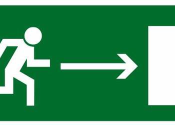 Naklejka BHP kierunek do wyjścia drogi ewakuacyjnej w prawo AA002