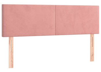 Zagłówek do łóżka z LED różowy 144x5x78/88 cm aksamit WM-3121385