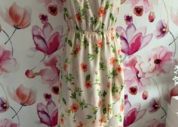 f&f sukienka elegancka modny wzór kwiaty floral nowa roz.36