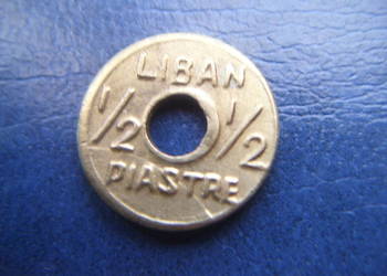 Stare monety 1/2 piastra 1941 Liban piękna