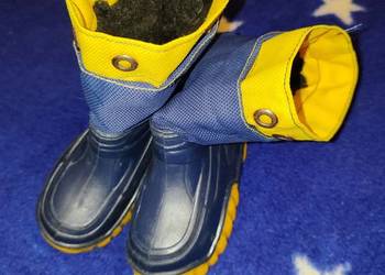 Granatowo żółte śniegowce rozmiar 24-25