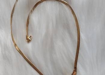 Złoty naszyjnik ze stali z turkusem / Steel