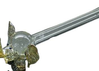 Fajka Szklana 15 cm Przezroczysta Lufka do Palenia ze Słoniem