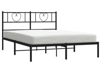 Łóżko Metalowe Czarne Rama Łóżka Ze Stelażem 140x190 cm WM-355463
