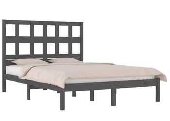 Rama łóżka szara lite drewno sosnowe 200 x 200 cm WM-3104500