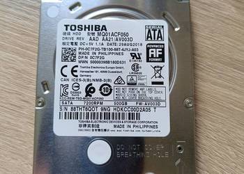 Dysk twardy HDD Toshiba 500GB, 2,5 cala, 7200 obr./min, SATA III, 16MB