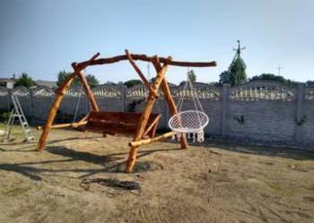 Oferuję wyroby z drewna: huśtawki, komplety wypoczynkowe itp