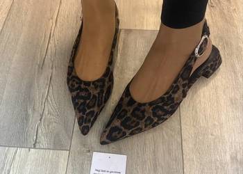 (40) Asos Design/ Panterkowe baleriny wieczorowe z Londynu, Nowe