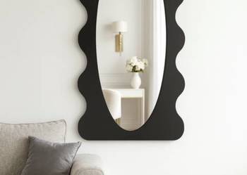 Lustro nieregularne w ramie mdf - NEBULA – Blobs Mirrors Czarna Rama