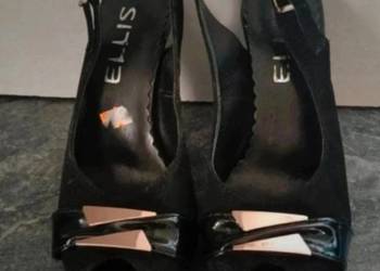 Buty damskie na obcasie czarne wysoki Opcas vintage boho