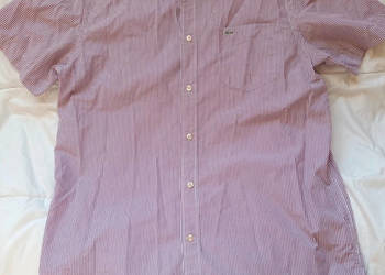 Bawełniana koszula Lacoste z krótkim rękawem r. M / L