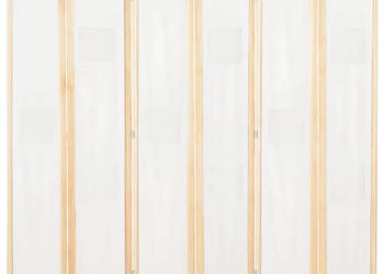 Parawan 6-panelowy kremowy 240 x 170 x 4 cm tkanina WM-248174