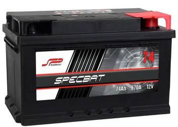 Akumulator 74Ah 670A SPECBAT EN PRAWY PLUS wysoki