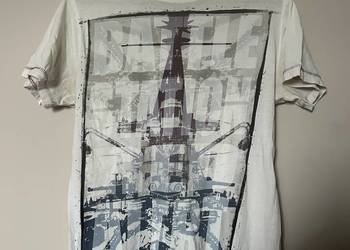 Męska biała koszulka - PEACOCKS - RED ALERT - S - OKAZJA