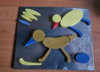 Zabawka plyta z klockami na magnesach PRL