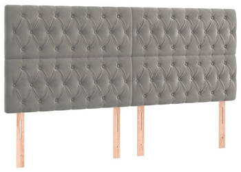 Zagłówek do łóżka z LED jasnoszary 200x7x118/128 cm aksamit WM-3122826