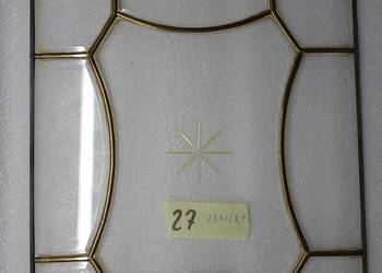 nr27 Witraż frontu starego zegara szafki szkło fazowane 23,1x28,1cm