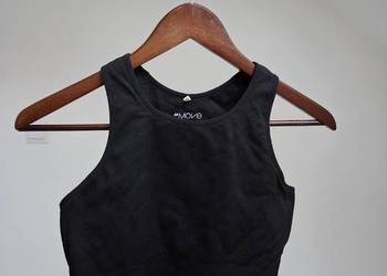 Czarny sportowy top bez rękawów w prążki H&M Move