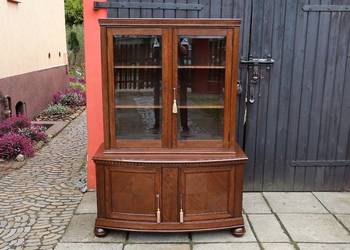 Wspaniała Unikatowa Witryna Serwantka Dąb 1920 Po Renowacji