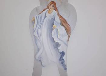 Anioł niebieski malowany ręcznie