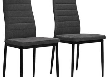 Krzesła stołowe 2 szt. ciemnoszare obite tkaniną WM-246179