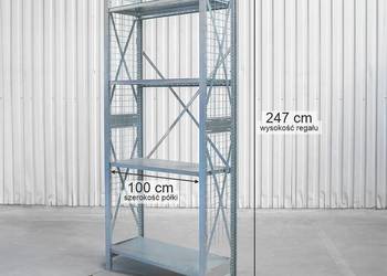 Regał magazynowy 4 PÓŁKI DEXION 247x105x50 cm moduł BAZOWY boczne siatki