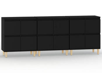 Komody 3 szt. czarne 60x35x70 cm materiał drewnopochodny WM-3185768