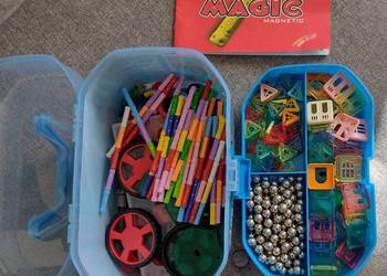 Klocki magnetyczne - zabawki 458 elementów