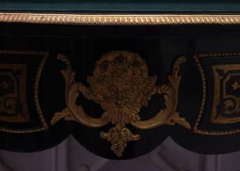 Drewniane Biurko Boulle - Stół - Biuro Okucia z Brązu - Intarsje