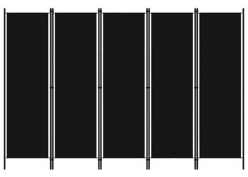 Parawan 5-panelowy czarny 250 x 180 cm WM-320726