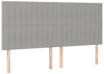 Zagłówki do łóżka 4 szt. jasnoszary 80x5x78/88 cm tkanina WM-3116576