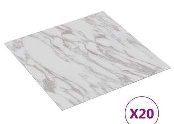 vidaXL Samoprzylepne panele podłogowe, 20 szt., PVC, 1,86 m², białe(330176)