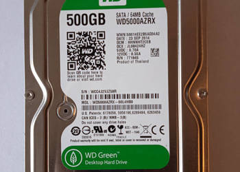 Dysk HDD WD Green 500GB WD5000AZRX SATA III 3,5" 5400RPM 64MB Cache