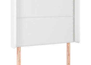 Zagłówek do łóżka z LED biały 93x16x118/128cm sztuczna skóra WM-3123987