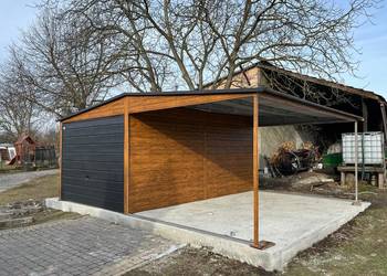 Garaż Blaszany 3x5 z wiatką PREMIUM