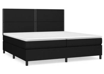 Łóżko kontynentalne z materacem czarne tkanina 200x200 cm WM-3141723