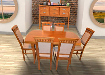 Stół Dębowy KLOZE + 6 krzeseł KENT