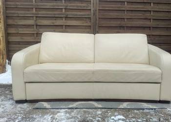 Kanapa KLER z funkcją spania skóra naturalna