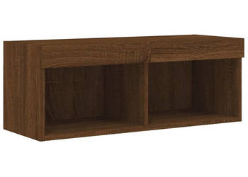 Szafka TV z oświetleniem LED brązowy dąb 80x30x30 cm WM-837153