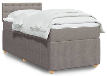Łóżko kontynentalne z materacem taupe tkanina 100x200 cm WM-3287385