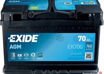 Akumulator EXIDE AGM START&STOP EK700 70Ah 760A EN