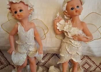 Aniołek figurka * 2 sztuki,brokatowe sukieneczki, ok 17 cm.