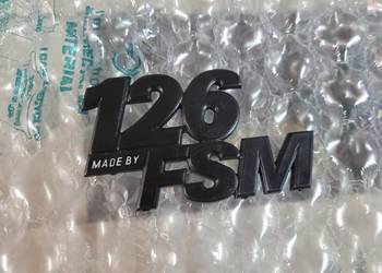 Emblemat Fiat 126p znaczek "126 made by fsm" oryginał nieużywany
