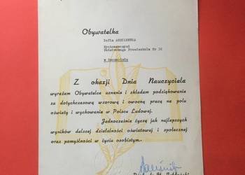 ( 1834 ) Dyplom Z Okazji Dnia Nauczyciela, Ansilewska ( 1834 ) Dyplom Z Okazji Dnia Nauczyciela, Ansilewska