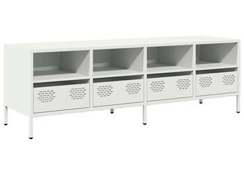 Szafka RTV biała 135x39x435 cm stal walcowana na zimno WM-851333