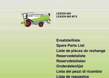 Katalog części Claas Lexion 600, 600 MTS