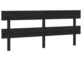 Wezgłowie łóżka czarne 204x3x81 cm lite drewno sosnowe WM-819094