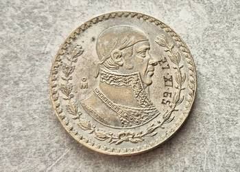 445) MEKSYK srebro - 1 Peso - 1958 r.